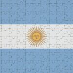 Argentina flag is depicted on a folded puzzle